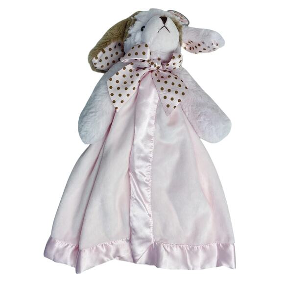NWT BEARINGTON Pink Brown DOG WIGGLES Snuggler Security Baby Blanket Lovey - Picture 1 of 3
